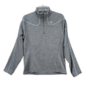 Adidas Women's Activewear Sweatshirt 1/4 Zip Size L Golf Gray Athletic Mock Neck